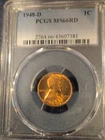 BU RED GEM 1948-d Lincoln Wheat Penny Cent PCGS MS66RD