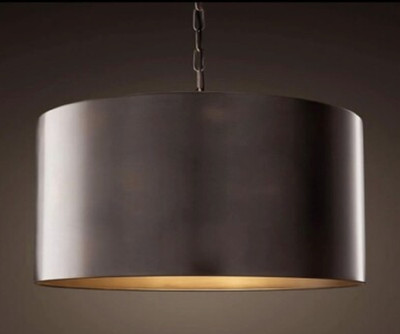NEW in Box-Restoration Hardware (RH) Metal Drum Pendant-Antiqued Bronze
