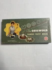Vintage Griswold Famous Patty Molds in original box - cast Iron 1950's Complete