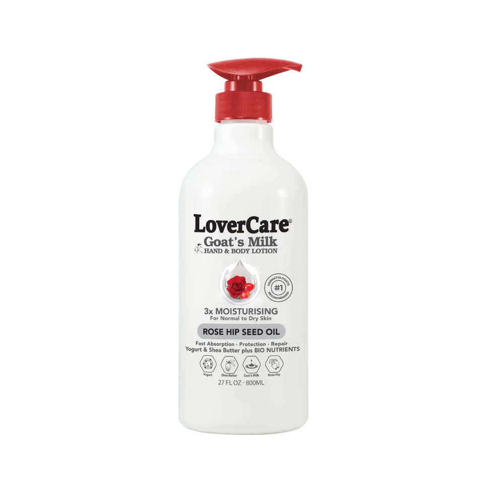 Pack of 2 - Lovercare Goat's Milk Hand & Body Lotion - Rose Hip Seed Oil 800 ml - image 2 of 4