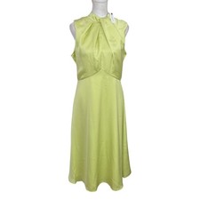 Banana Republic NWT Green Citrine Silky Crepe Sleeveless Midi Dress Size 8 NEW