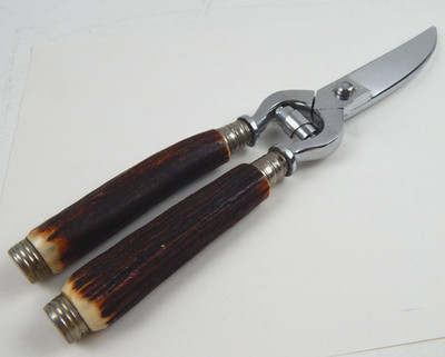 Giesen & Forsthoff SOLINGEN GERMANY 11'' POULTRY SHEARS ANTLER STAG SCISSORS