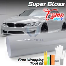 ESSMO PET Super Gloss Storm Gray Car Vehicle Vinyl Wrap Decal Glossy Like Paint