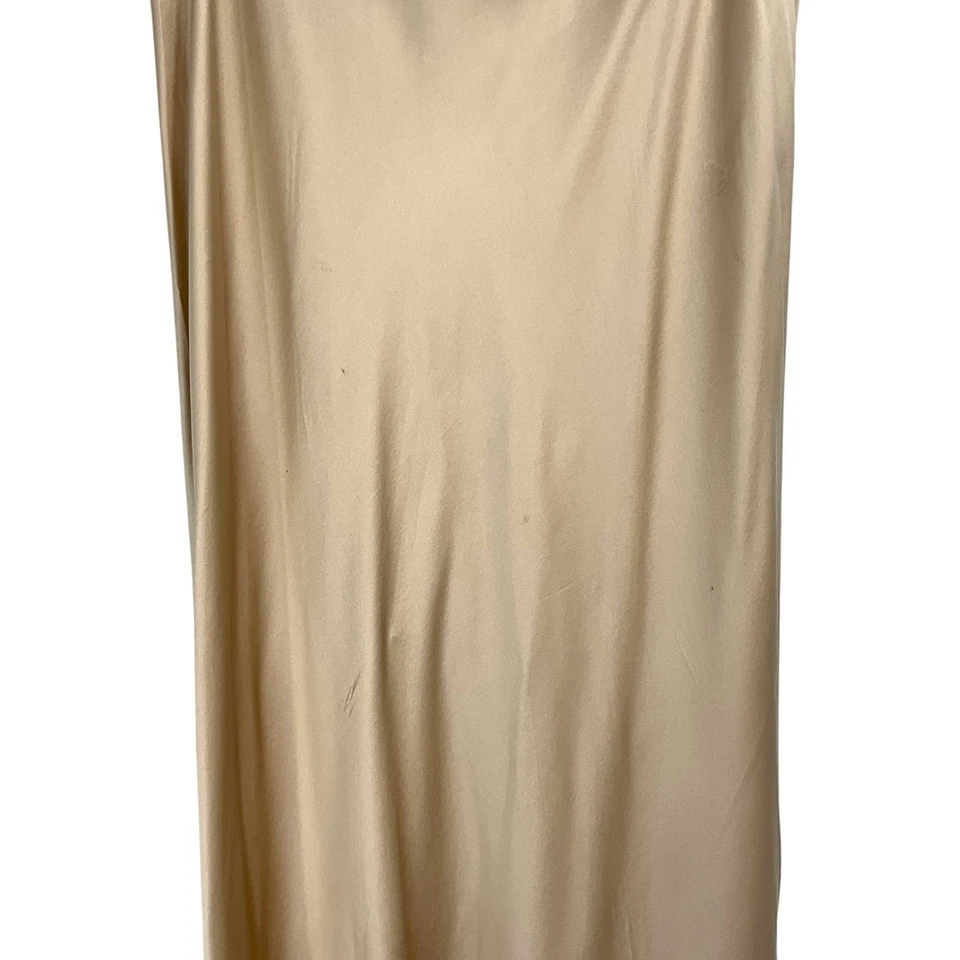Falda sin Mangas Reformation Layla Champagne Dorado 100% Seda Talla Grande L *LEER* Foto 4 de 4