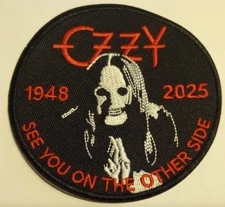 Ozzy Osbourne~1948-2025~Patch~Embroidered~Iron or Sew on~3 1/2" Round~