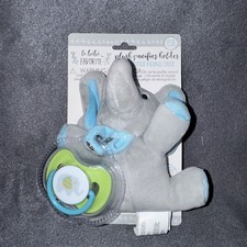Le Bebe Elephant Plush Pacifier Holder With Pacifier 0-18m