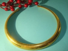 VINTAGE SIGNED CINER STATEMENT MESH/COLLAR/ STRETCH GOLD PLATED NECKLACE PERFECT