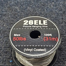 26ELE Picture Hanging Wire 50 lbs ,Vinyl Coated, 100Ft