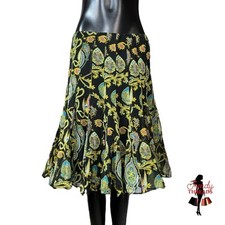 ICE Vintage 80s-90s 100 Silk Knee Length Skirt Floral Paisley Corpcore Feminine