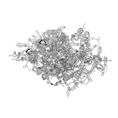 100x Clip Auf Ohrring Ohrclip Baumeln Quaste Schleife DIY Schmuckzubehör