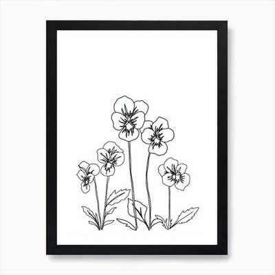 Violet Drawing Art Print Framed Wall Art Poster Canvas Print Picture