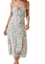 ASTR The Label Women's Verana Open-Back Midi Dress ~ Size Small ~ Pink Floral