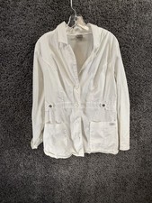 Dickies Scrubs Gen Flex Lab Coat Women's Medium White Two Pockets Button Front