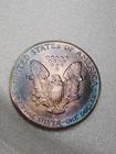 1989 $1 1oz .999 Uncirculated Silver American Eagle - Rainbow Toned