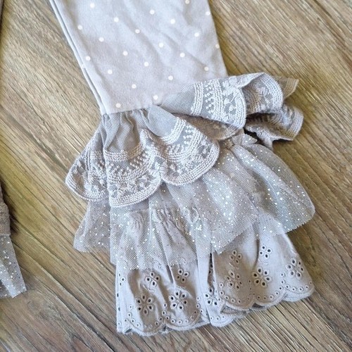 Nwt Matilda Jane Polka Dot And Ruffle Gray Pant Size 4 Girls - Picture 3 of 6