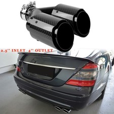 For Mercedes Benz S-Class 2.5" to 4" Carbon Fiber Exhaust Tips Double Slant Cut