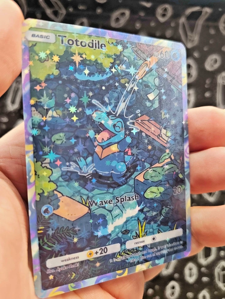 Totodile / Karnimani | Stars Holo Full Art | Pokémon TCG Pocket Custom Fan Karte - Bild 2 von 3