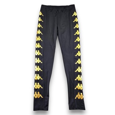 Kappa Men's Black Gold Activewear Kappa 222 Banda Track Pants Large Stretch