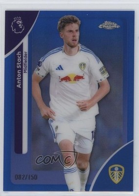 2025-26 Topps Chrome Premier League Blue Refractor 82/150 Anton Stach #110 1g10