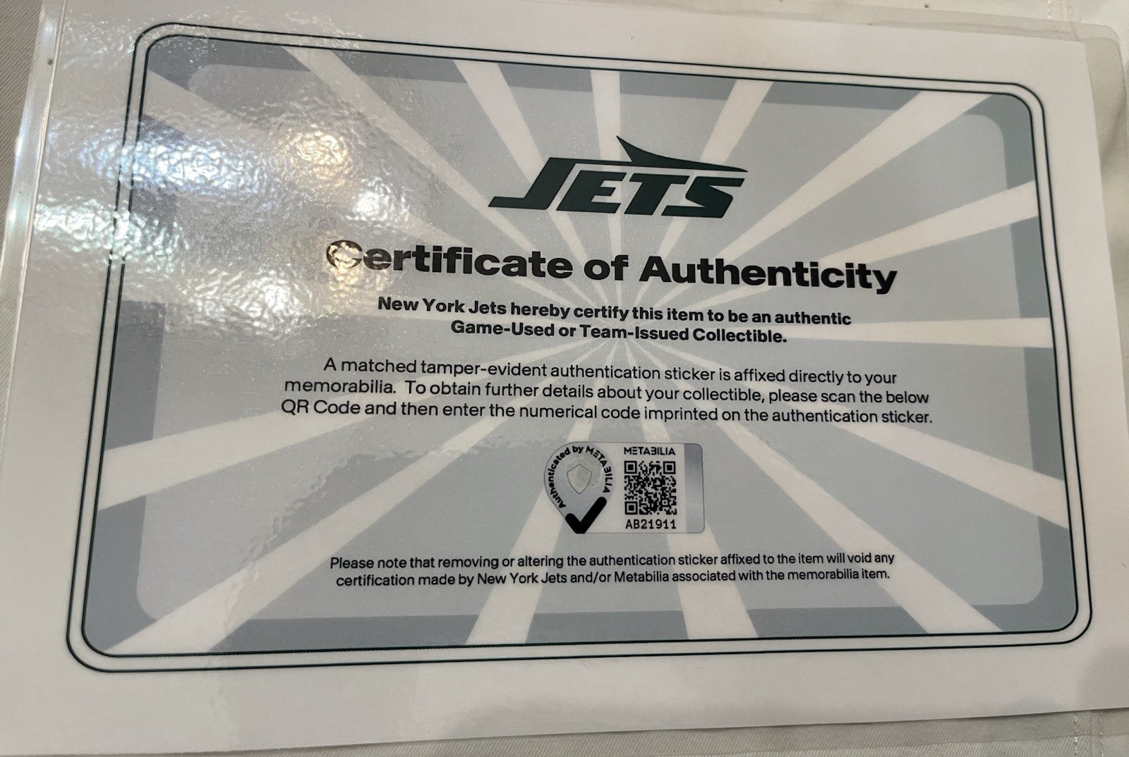 Tanner McCalister New York Jets NFL Game Used Jersey 8/16/25 vs Giants (Ohio St)