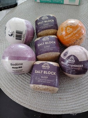 7 Assorted Pacha Soap Blocks & Bombs Great Price !