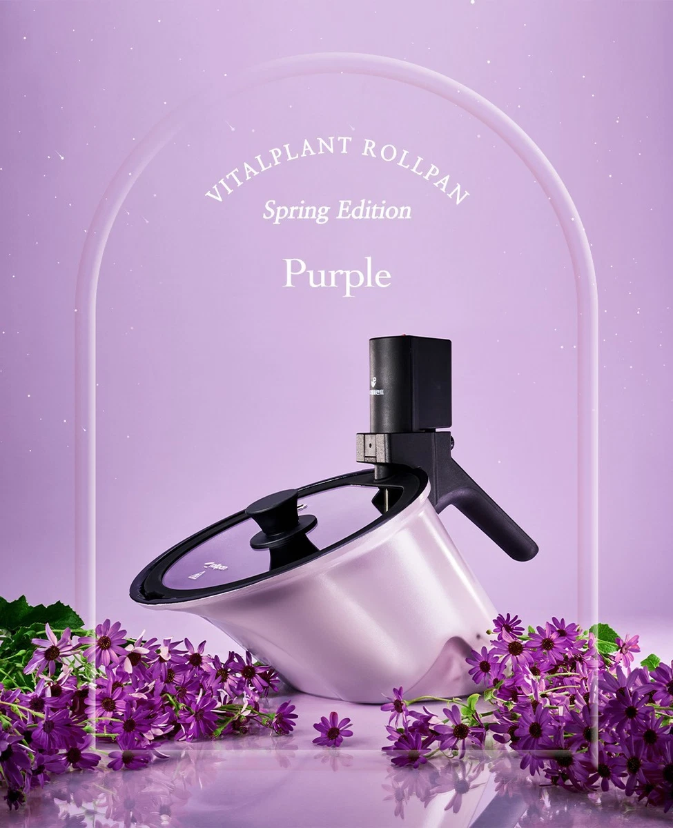 Vitalplant Rollpan Rotación Automática Barbacoa Sartén Coreana Antiadherente Olla IH Gas