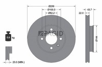 2X Pagid Bremsscheibe InnenbelüFtet Ø256Mm FüR Hyundai I20 Active GB BC3 BI3