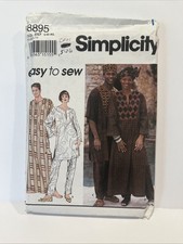 SIMPLICITY UNCUT Easy Pattern 8895 Men Women L, XL Caftan Pants Top Hat Headwrap