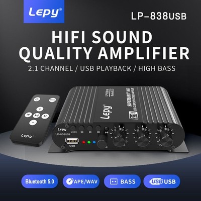 LEPY Bluetooth Amp Power Amplifier Super Bass Sub USB Playback Car Home Audio