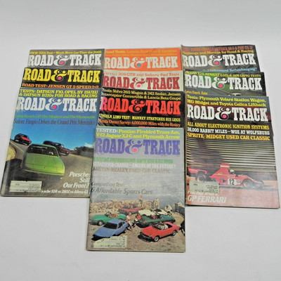 1976 ROAD AND TRACK MAGAZINE LOT OF 10 ISSUES RACING PERFORMANCE CARS