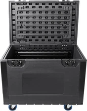 44" x 22" x 24" Heavy Duty Black ATA Road Case Cable Road Case Trunk with Wheels