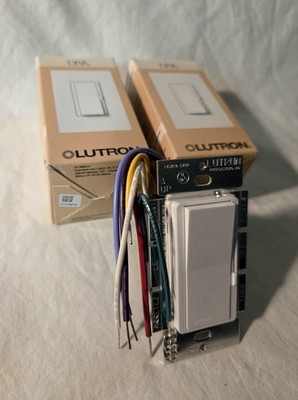 2 New!! Lutron DVF-103P-WH 120v Flourescent Dimmer Switches In White