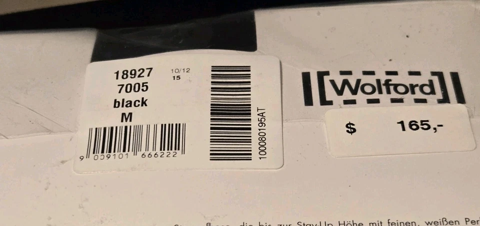 Wolford PEARL HAND ATTACHED  Stockings Pantyhose Tight Black MEDIUM $165 - Image 4 of 4