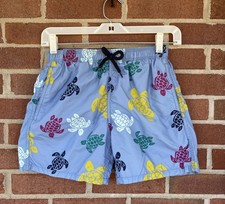 Vilebrequin Boys Turtles Print Swim Trunks Shorts Size 14 Blue Beach Pool Luxury
