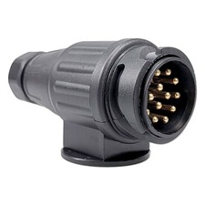 Anh&auml;nger Stecker 13 polig 12V 16A KFZ PKW AUTO lang Version Doppel T&uuml;lle Ausgang