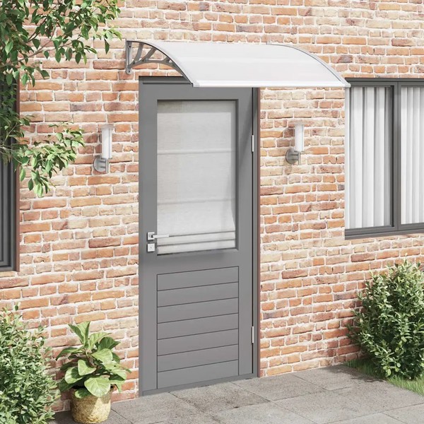 TüRvordach Grau 120X100 Cm Polycarbonat Dach ÜBerdachung HaustüR Vordach-image