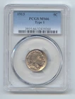 1913 Type 1 Buffalo Nickel, PCGS MS-66