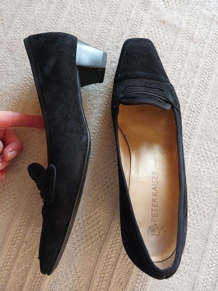 Women Peter Kaiser Heels Navy Leather 37.5 #C9TI