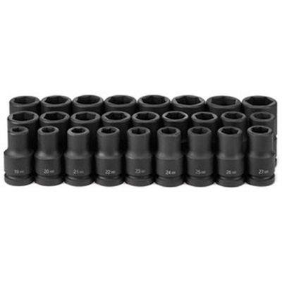 #ad Grey Pneumatic 1quot; Drive 26 Piece Deep Metric Set 19mm to 44mm $934.74