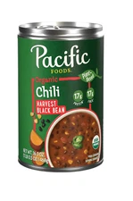Pacific Foods Organic Harvest Black Bean Chili, Plant Based, 16.5 oz Can