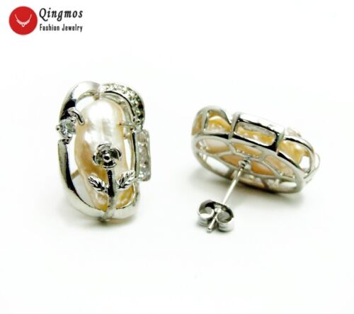 10*14mm Biwa Barocco Rosa Perla Placca Argento Piatto Perla Donna Gioielli 711 - Foto 20 di 29