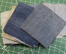 Denim Quilting Squares X 50  Pieces. Mix Blues  8 Inch  By 8inch