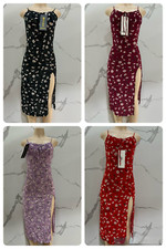 Women Summer Dresses Sleeveless Tank Casual Dress, Thigh-High Slit Midi Dress