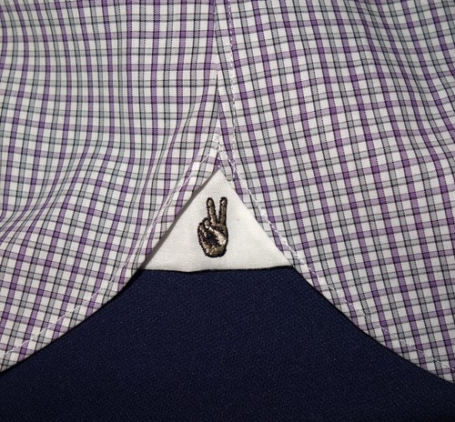 $98 John Varvatos Shirt Purple Ash 15 1/2 x34/35 SLIM Button-Down 100% Cotton - Picture 2 of 12