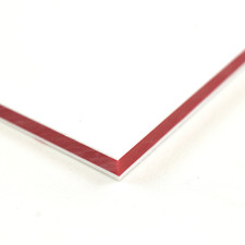 BuyPlastic ColorCore Plastic Sheet  1/4" x 24" x 24" White-Red-White