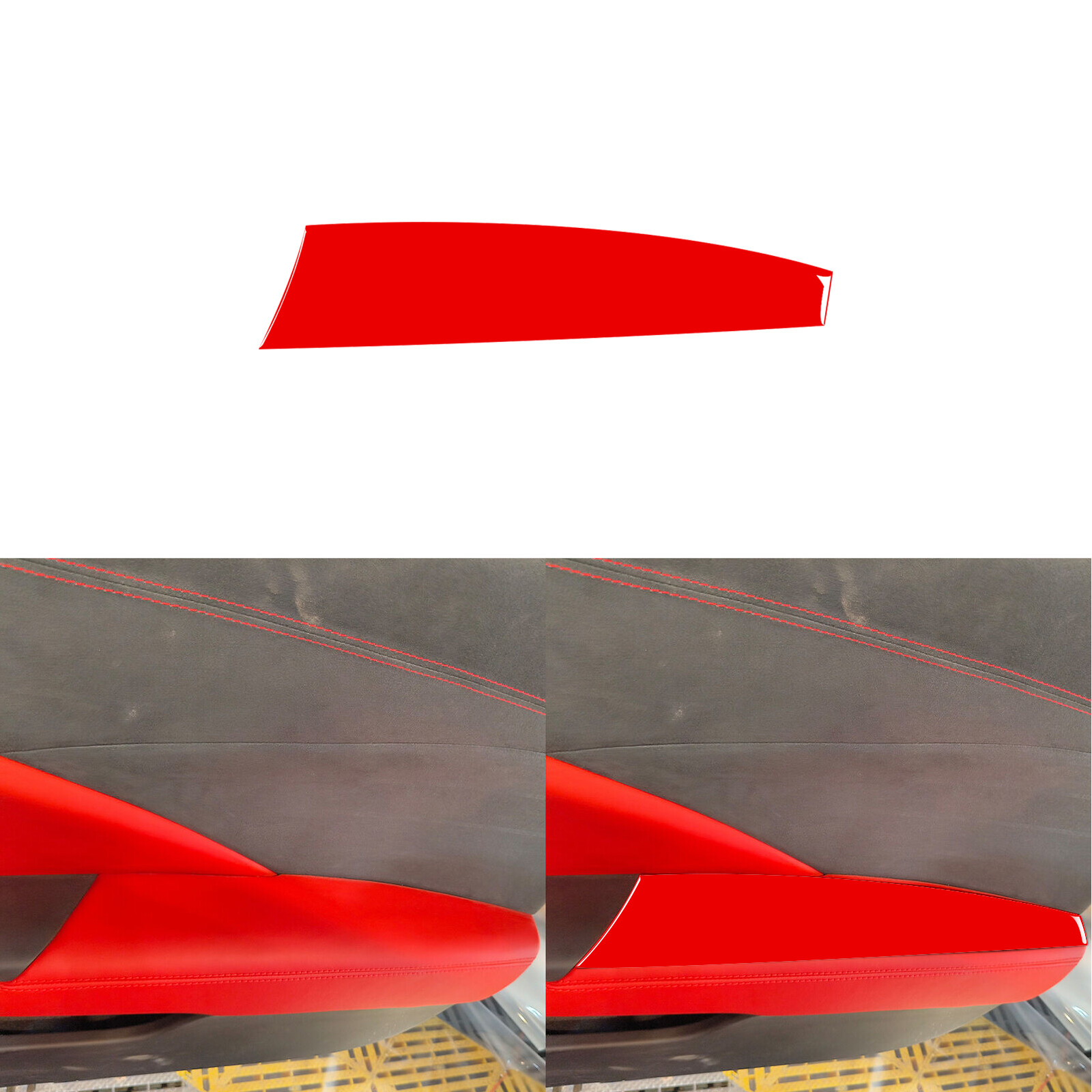 Chevrolet Corvette C7 14-19 Pure Red Passenger Door Armrest Sticker Trim Cover