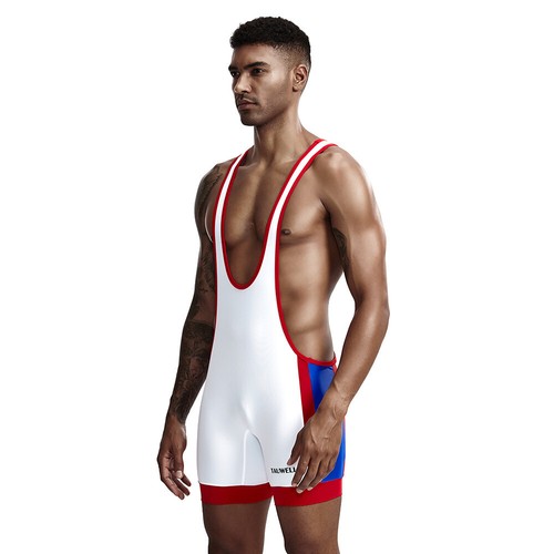 Men's Cycling Gym One-Piece VestBreathable Workout & Wrestling Suit For Fitness - Picture 20 of 24
