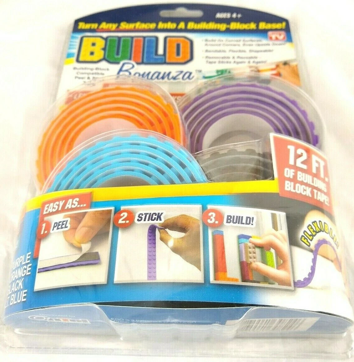 Build Bonanza Peel & Stick Tape for Building Blocks Flexible Bendable  Shapeable