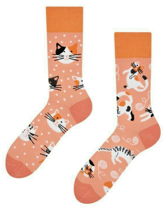 あにまる Dedoles Orange Playful Cats Pair of Ankle Odd Socks Regular