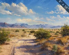  A Desert Scene in Arizona oil painting 8x10 Print